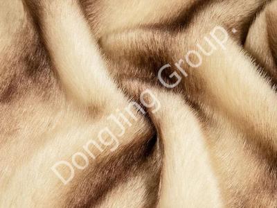 8HP0522-Çizgili bej vizon faux fur fabric