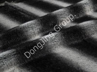 9HG0155-Siyah şerit faux fur fabric
