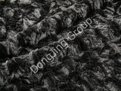 9T2446-Siyah fırça çiçeği faux fur fabric