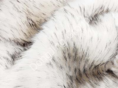 9W1127D-Beyaz Timmy Beyaz Baskılı Siyah Sivri Rakun Kılı faux fur fabric