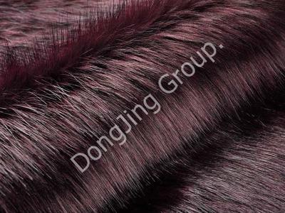 DP0663-Koyu gri ve şarap kırmızısı boyalı uç faux fur fabric