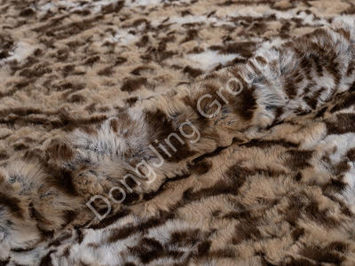 3KT2231-Siyah arkası baskılı çift renkli fırça deseni 2 faux fur fabric