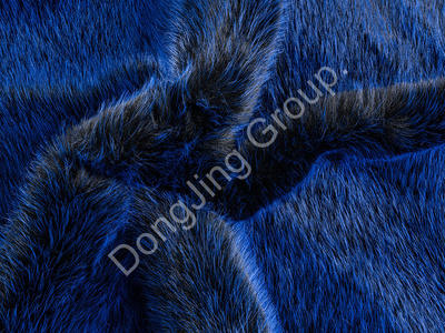 X3KT0059-Siyah klips mavi faux fur fabric
