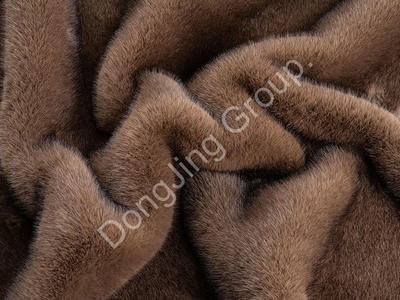 X3KT0073-Kahverengi boya ucu faux fur fabric