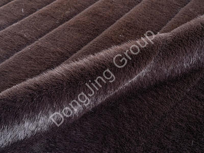 3KD2037-Koyu kahverengi güney amerika samur kesim dikey hendek faux fur fabric